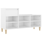 Scarpiera Bianco Lucido 102x36x60 cm in Legno Multistrato