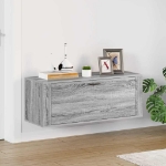 Scarpiera a Muro Grigio Sonoma 100x35x38cm in Legno Multistrato