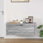 Scarpiera a Muro Grigio Sonoma 100x35x38cm in Legno Multistrato