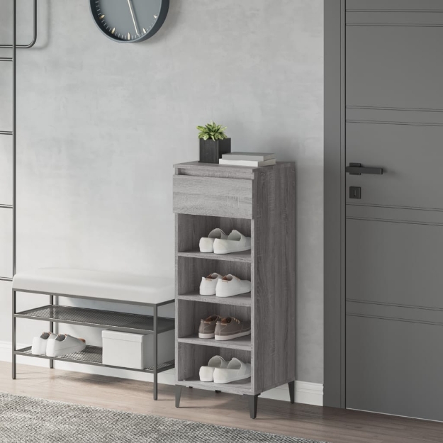 Scarpiera Grigio Sonoma 40x36x105 cm in Legno Multistrato