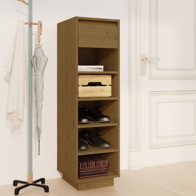 Scarpiera ambra 30x34x105 cm in Legno Massello di Pino