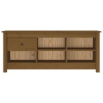 Scarpiera Marrone Ambra 110x38x45,5cm in Legno Massello di Pino