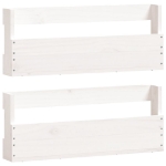 Scarpiere a Parete 2 pz Bianco 59x9x23cm Legno Massello di Pino