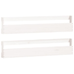 Scarpiere a Parete 2pz Bianco 110x9x23cm Legno Massello di Pino