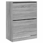 Scarpiera 2 Cassetti Ribaltabili Grigio Sonoma 80x42x108 cm