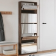 Scarpiera con Specchio a 5 Livelli Rovere Marrone 63x17x169,5cm