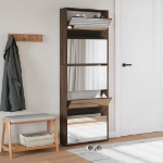 Scarpiera con Specchio a 5 Livelli Rovere Marrone 63x17x169,5cm
