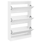 Scarpiera Bianca 80x21x125,5 cm in Legno Multistrato