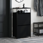 Scarpiera Nera 60x34x112 cm in Legno Multistrato