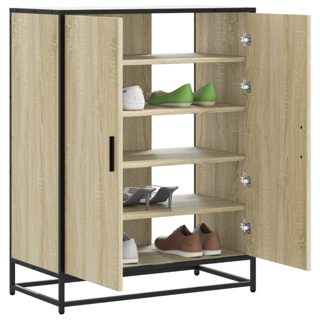 Scarpiera Rovere Sonoma 75x38x97,5 cm Legno Multistrato Metallo