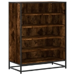 Scarpiera Rovere Fumo 75x38x97,5 cm Legno Multistrato Metallo