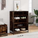 Scarpiera Rovere Fumo 75x38x97,5 cm Legno Multistrato Metallo