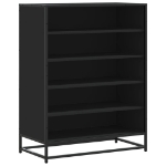 Scarpiera Nera 75x38x97,5 cm in Truciolato e Metallo
