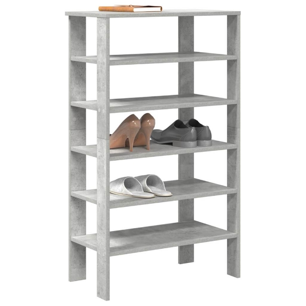 Scarpiera Grigio Cemento 61x32x105 cm in Truciolato