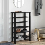 Scarpiera Nera 61x32x105 cm in Truciolato