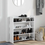 Scarpiera Bianca 80x25x81 cm in Legno Multistrato
