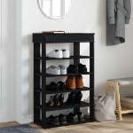 Scarpiera Nera 60x30x98 cm in Legno Multistrato