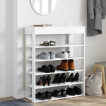 Scarpiera Bianca 80x30x98 cm in Legno Multistrato