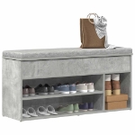 Scarpiera Grigio Cemento 102x30,5x45 cm in Legno Multistrato