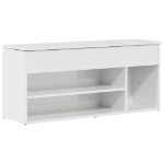 Panca Porta Scarpe Bianco Lucido 102x30,5x45 cm Truciolato