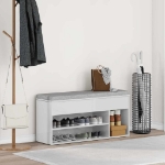 Panca Porta Scarpe Bianco Lucido 102x30,5x45 cm Truciolato