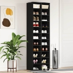 Scarpiera Rovere Nero 54x34x183 cm in Legno Multistrato