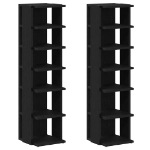 Scarpiere 2 pz Rovere Nero 25x27x102 cm in Legno Multistrato