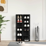 Scarpiere 2 pz Rovere Nero 25x27x102 cm in Legno Multistrato
