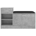 Panca Porta Scarpe Grigio Cemento 94,5x31x57 cm Multistrato