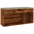 Panca Porta Scarpe Cuscino Rovere Fumo 104x30x49cm Multistrato