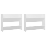 Scarpiere a Muro 2pz Bianche 80x18x60 cm in Legno Multistrato