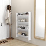 Scarpiere a Muro 2pz Bianche 80x18x60 cm in Legno Multistrato