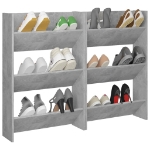 Scarpiere Muro 2pz Grigio Cemento 60x18x90cm Legno Multistrato