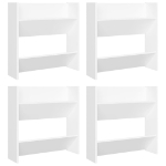 Scarpiere a Muro 4 pz Bianche 60x18x60 cm in Legno Multistrato