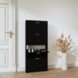 Scarpiera Nera 59x17x150 cm in Legno Multistrato