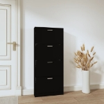 Scarpiera Nera 59x17x150 cm in Legno Multistrato