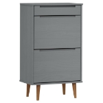Scarpiera MOLDE Grigia 59,5x35x103 cm in Legno Massello di Pino