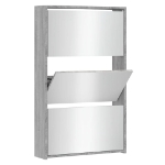 Scarpiera con Specchio a 3 Livelli Grigio sonoma 63x17x102,5 cm