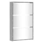 Scarpiera con Specchio a 3 Livelli Grigio sonoma 63x17x102,5 cm
