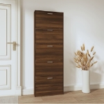 Scarpiera Rovere Marrone 59x17x169 cm in Legno Multistrato