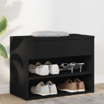 Panca Portascarpe Nera 60x30x45cm in Truciolato