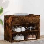 Scarpiera Rovere Fumo 60x30x45 cm in Legno Multistrato