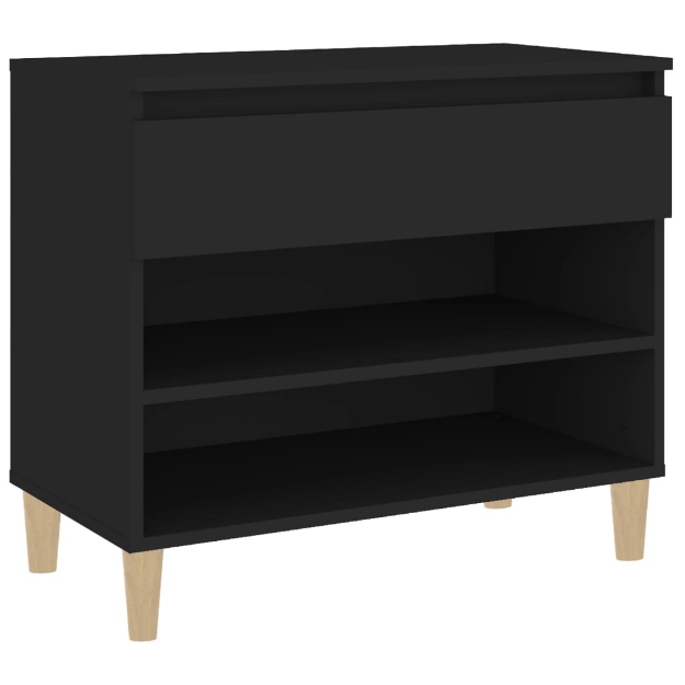 Scarpiera Nera 70x36x60 cm in Legno Multistrato