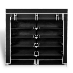 Scarpiera in Tessuto Richiudibile 115 x 28 x 110 cm Nera