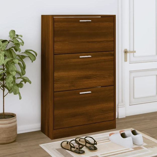 Scarpiera Rovere Marrone 63x24x103 cm in Legno Multistrato