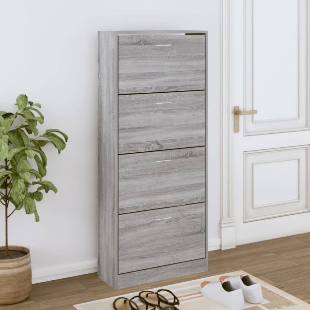 Scarpiera Grigio Sonoma 63x24x147 cm in Legno Multistrato
