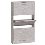 Scarpiera Grigio Cemento 59x17x108 cm in Legno Multistrato