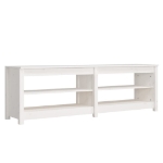 Scarpiera Bianca 160x36,5x50 cm in Legno Massello di Pino