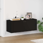 Scarpiera a Muro Nero 100x35x38 cm in Legno Multistrato