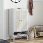 Scarpiera SENJA Aspetto Rattan Bianco 59,5x35x107 cm Massello